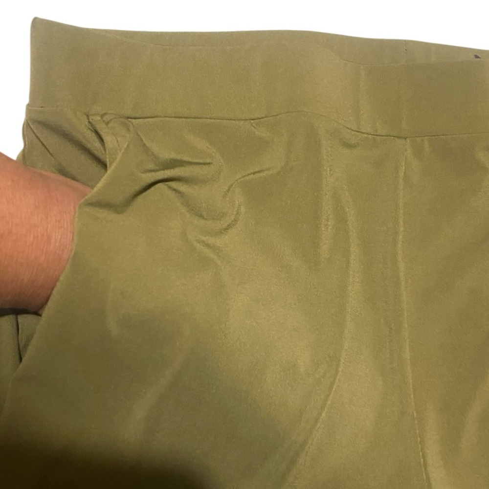 Lisa Rinna Pull-On Wide Leg Cargo Pants Women Small Green Comfy Lounge Lagenlook - Picture 13 of 15